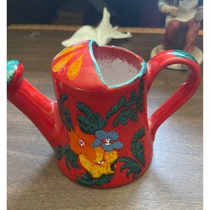 Mid Century Italian Maiolica Hand-painted Studio pottery Watering Can. Bitossi,
